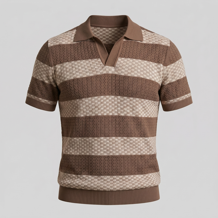 Polo Lange Mouwen Heren Smart Casual Gestreept