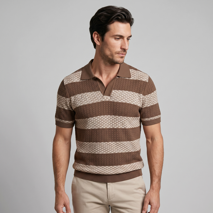 Polo Lange Mouwen Heren Smart Casual Gestreept