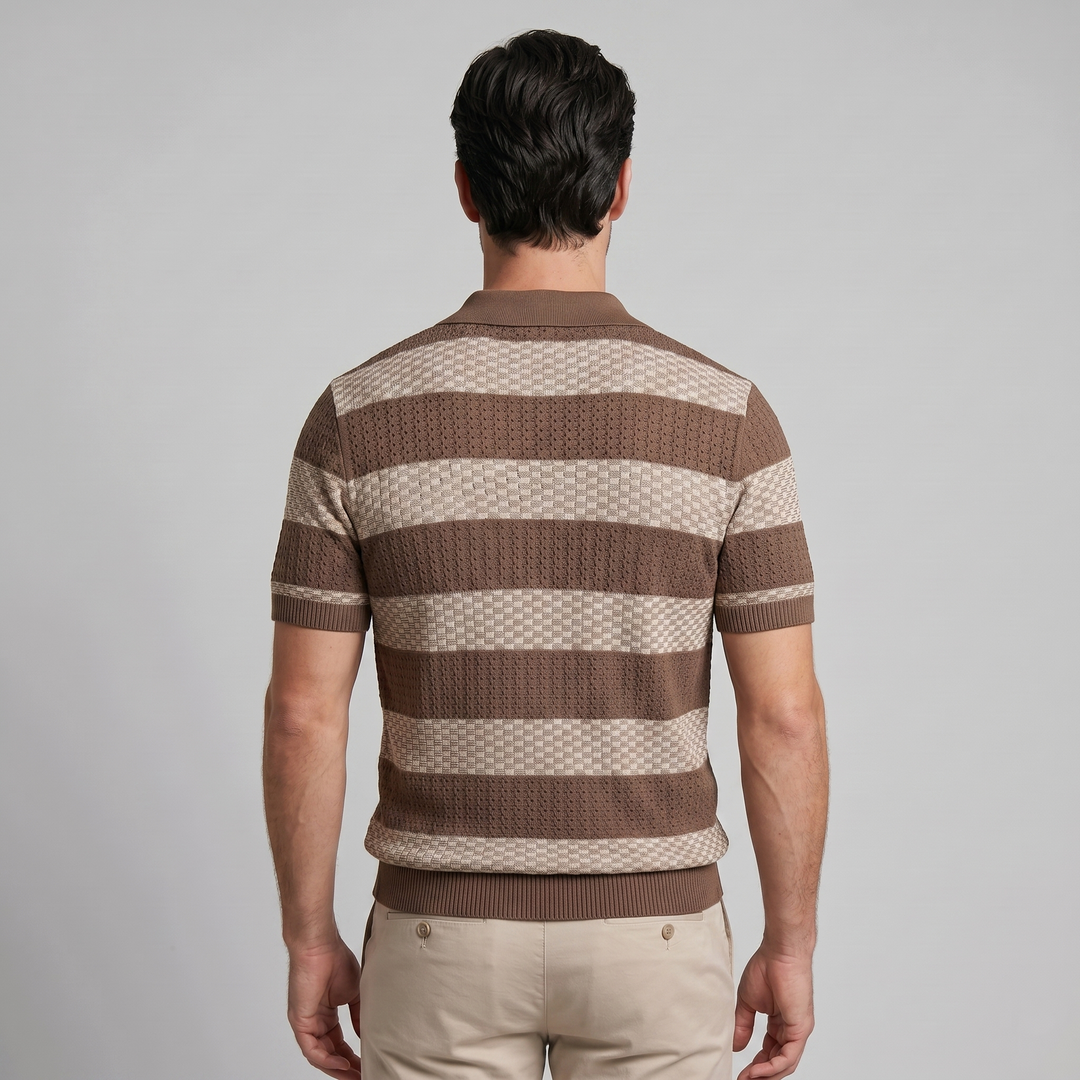 Polo Lange Mouwen Heren Smart Casual Gestreept