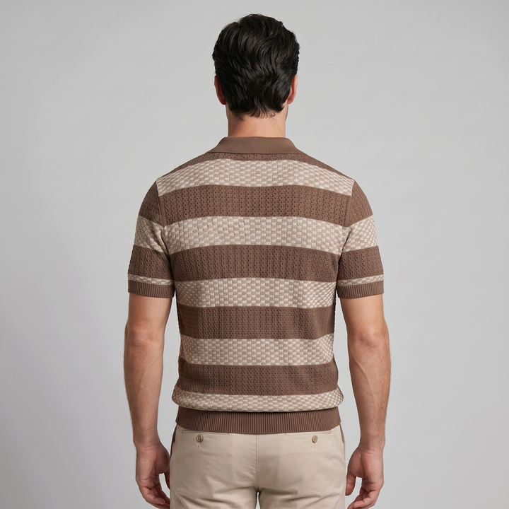 Polo Lange Mouwen Heren Smart Casual Gestreept