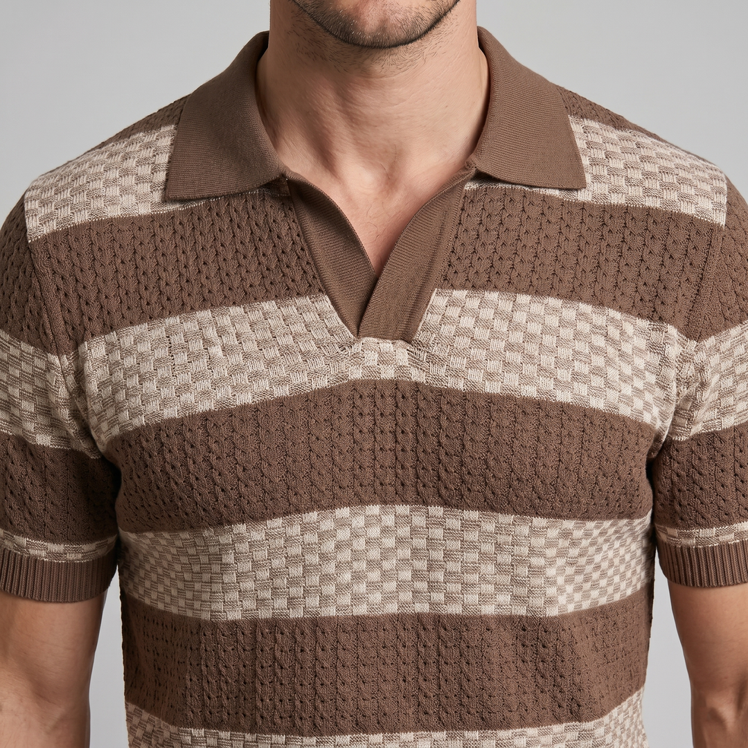Polo Lange Mouwen Heren Smart Casual Gestreept