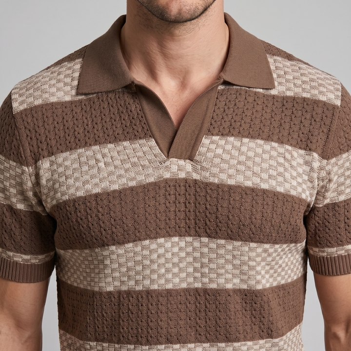 Polo Lange Mouwen Heren Smart Casual Gestreept
