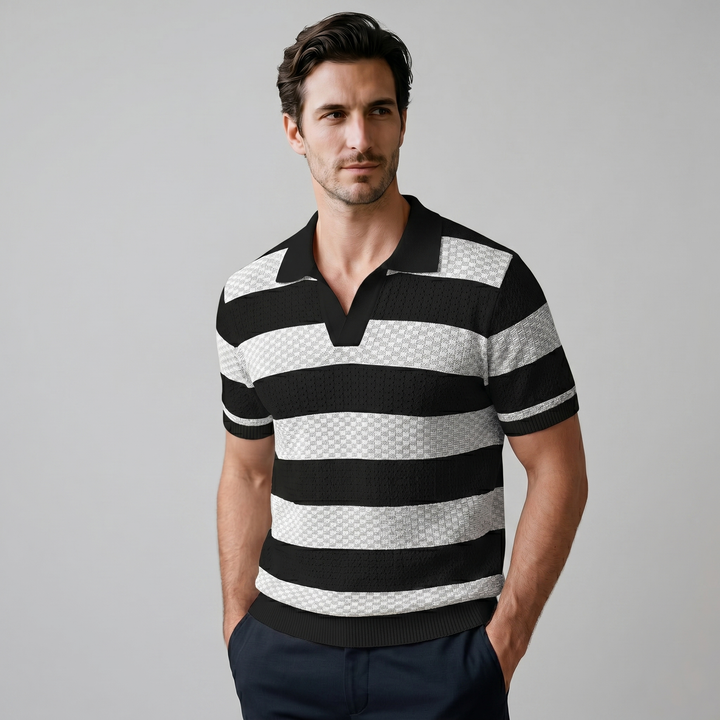 Polo Lange Mouwen Heren Smart Casual Gestreept