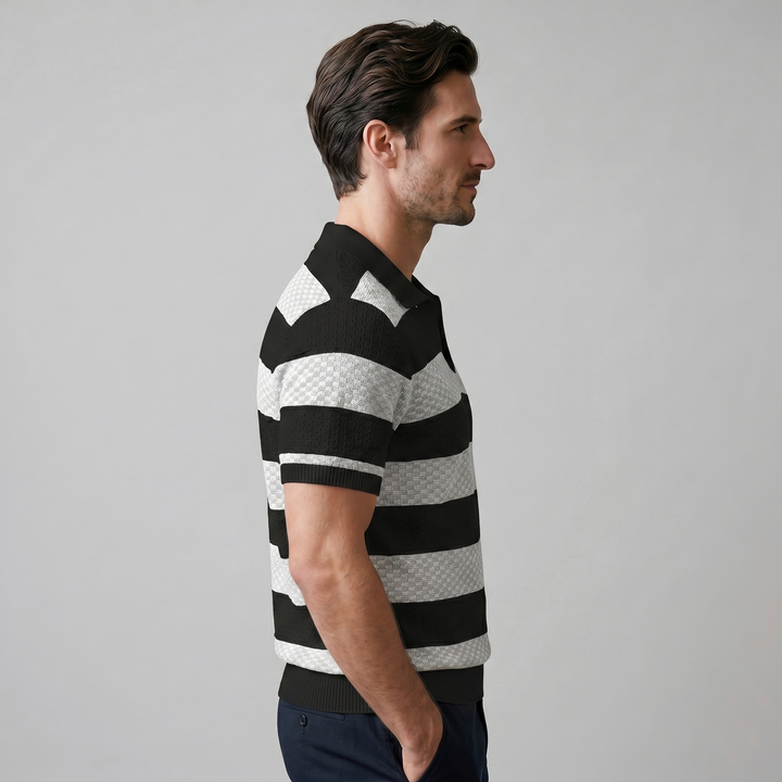Polo Lange Mouwen Heren Smart Casual Gestreept