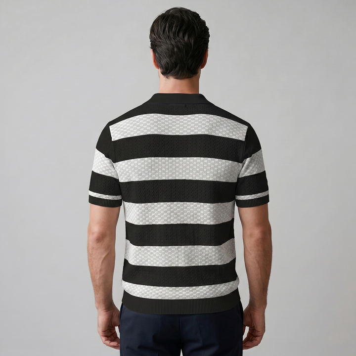 Polo Lange Mouwen Heren Smart Casual Gestreept
