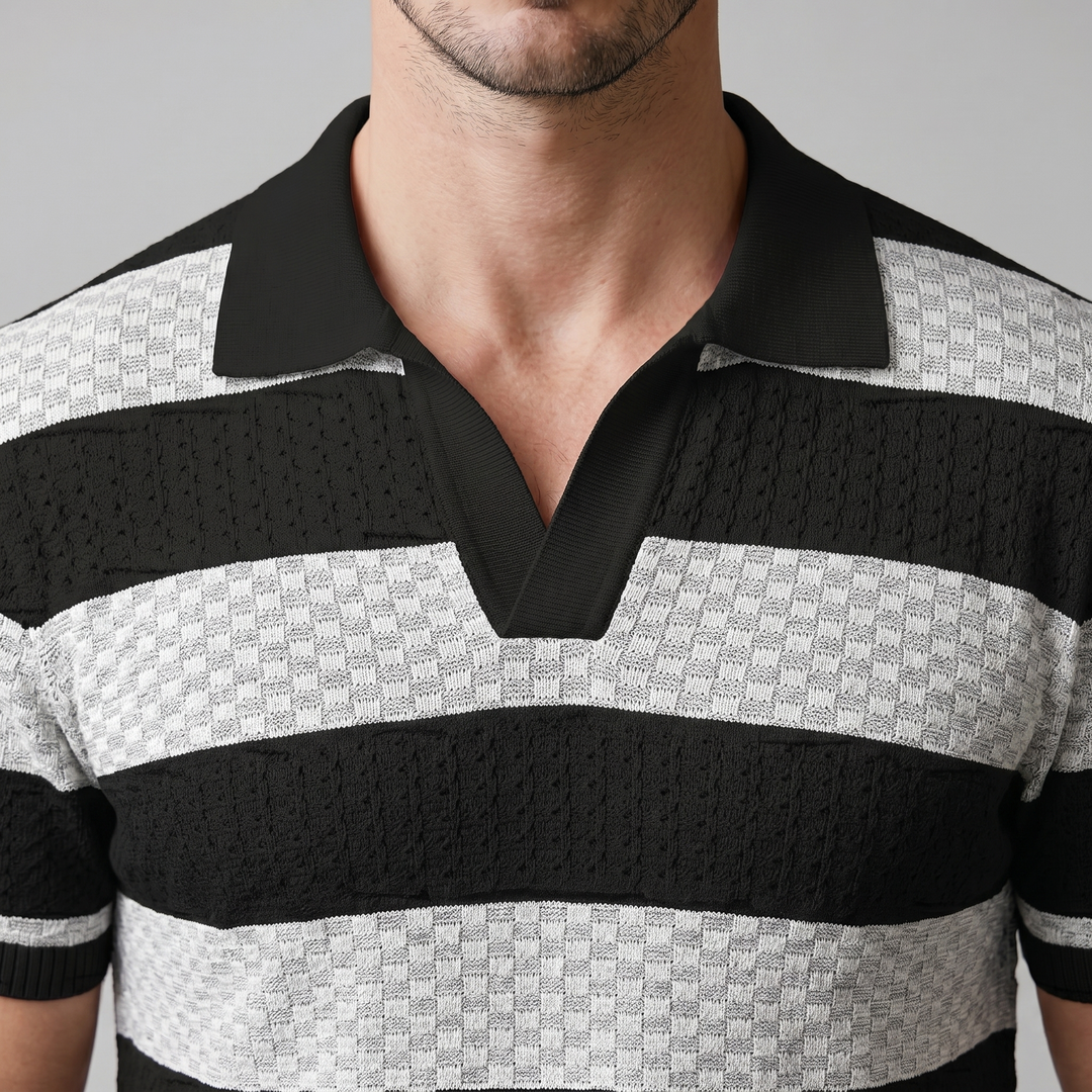 Polo Lange Mouwen Heren Smart Casual Gestreept