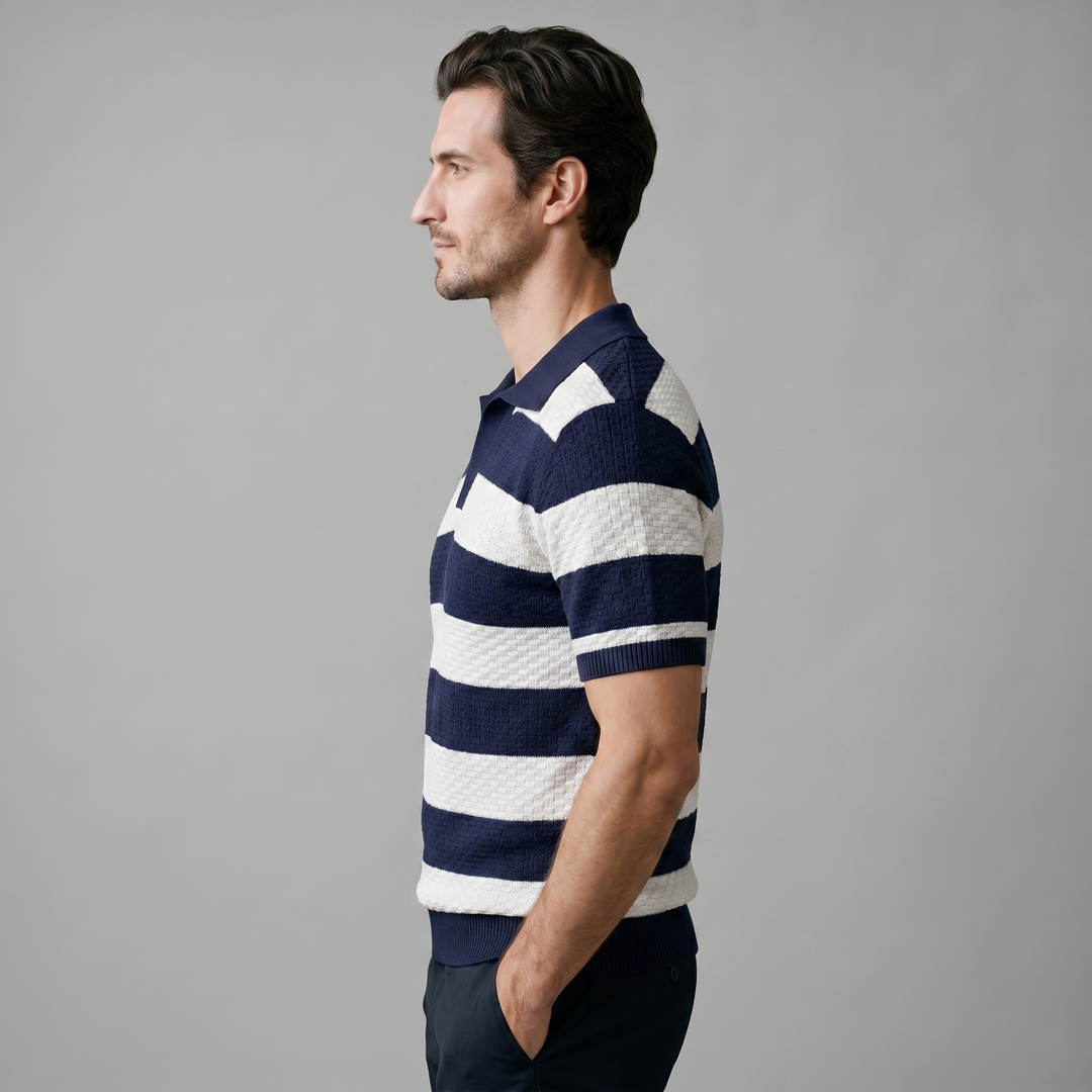 Polo Lange Mouwen Heren Smart Casual Gestreept