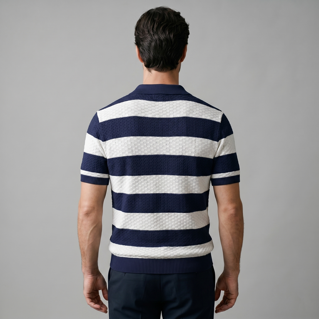 Polo Lange Mouwen Heren Smart Casual Gestreept