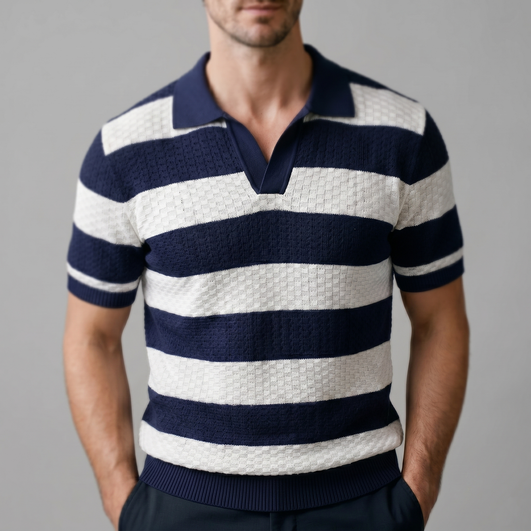 Polo Lange Mouwen Heren Smart Casual Gestreept