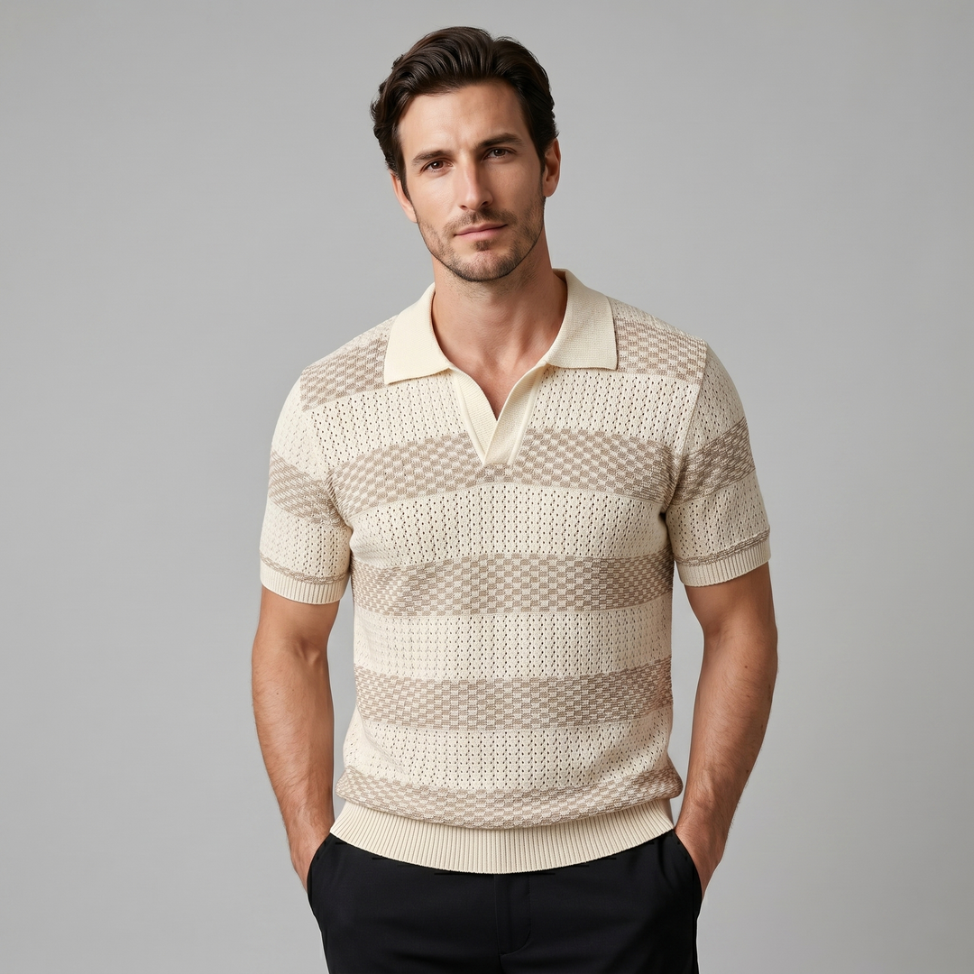 Polo Lange Mouwen Heren Smart Casual Gestreept