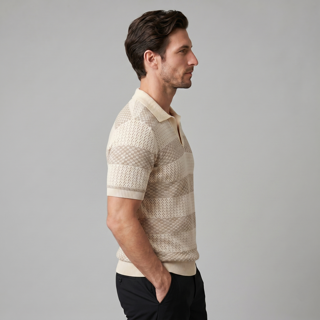 Polo Lange Mouwen Heren Smart Casual Gestreept