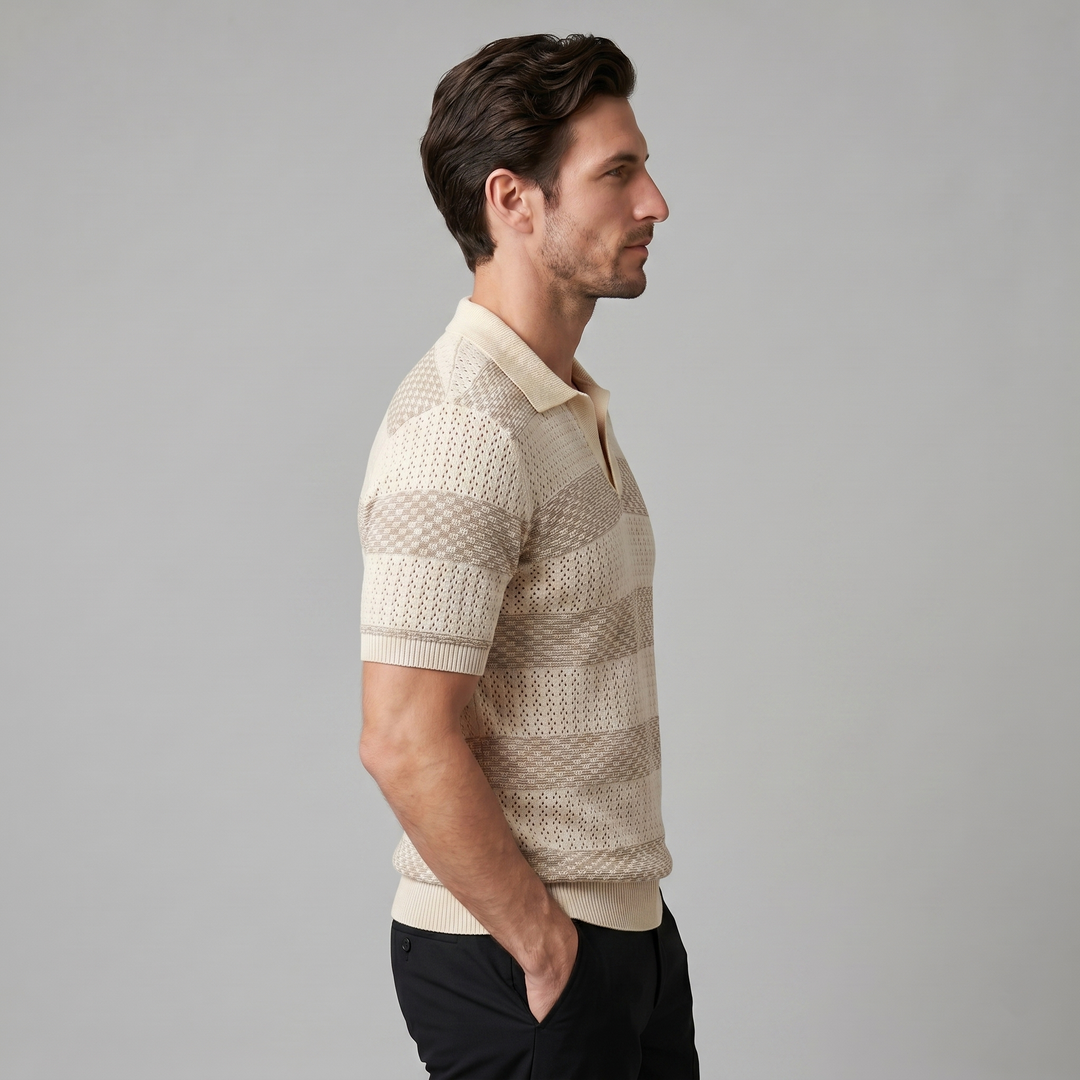 Polo Lange Mouwen Heren Smart Casual Gestreept