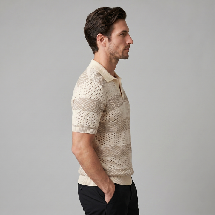 Polo Lange Mouwen Heren Smart Casual Gestreept