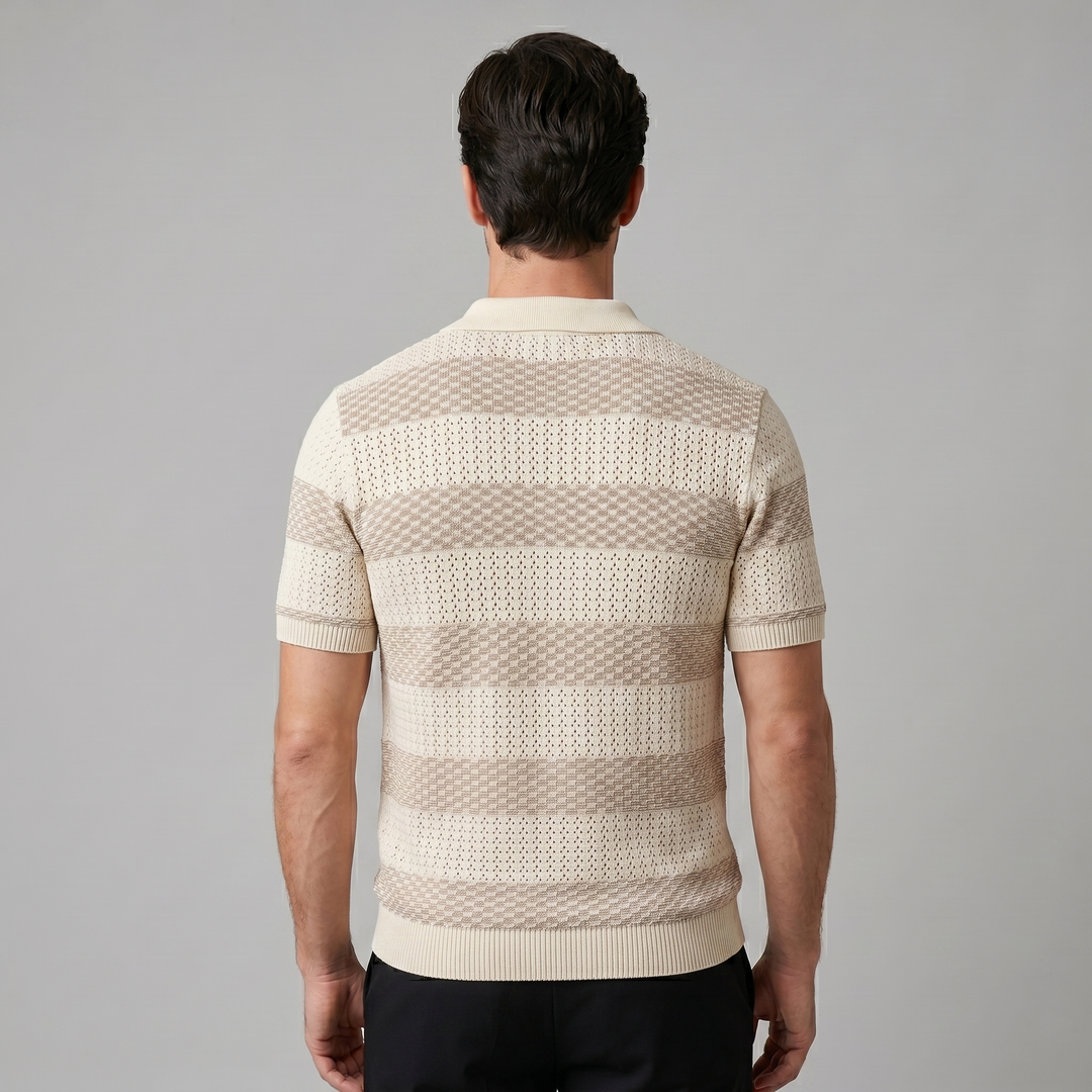 Polo Lange Mouwen Heren Smart Casual Gestreept