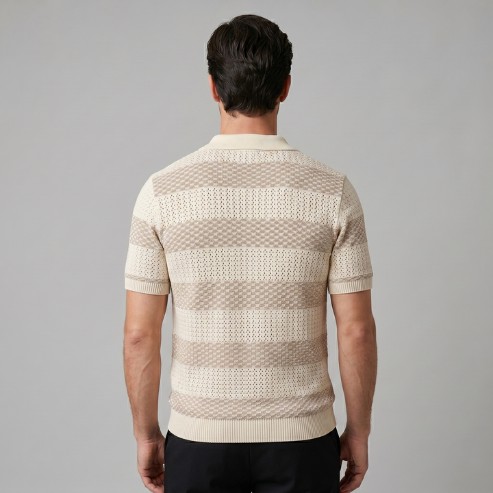 Polo Lange Mouwen Heren Smart Casual Gestreept