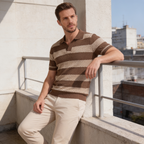Poloshirt Heren Gebreide Textuur Lange Mouwen Casual Zomer