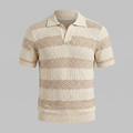 Poloshirt Heren Gebreide Textuur Lange Mouwen Casual Zomer
