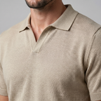 Men's Polo Shirt Open Collar Fine Knit Casual Summer