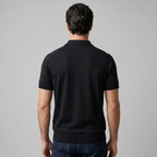 Men's Polo Shirt Open Collar Fine Knit Casual Summer