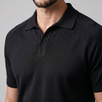 Men's Polo Shirt Open Collar Fine Knit Casual Summer