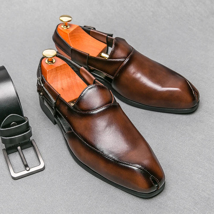 Men's Leather Slingback Slip-On Loafers
