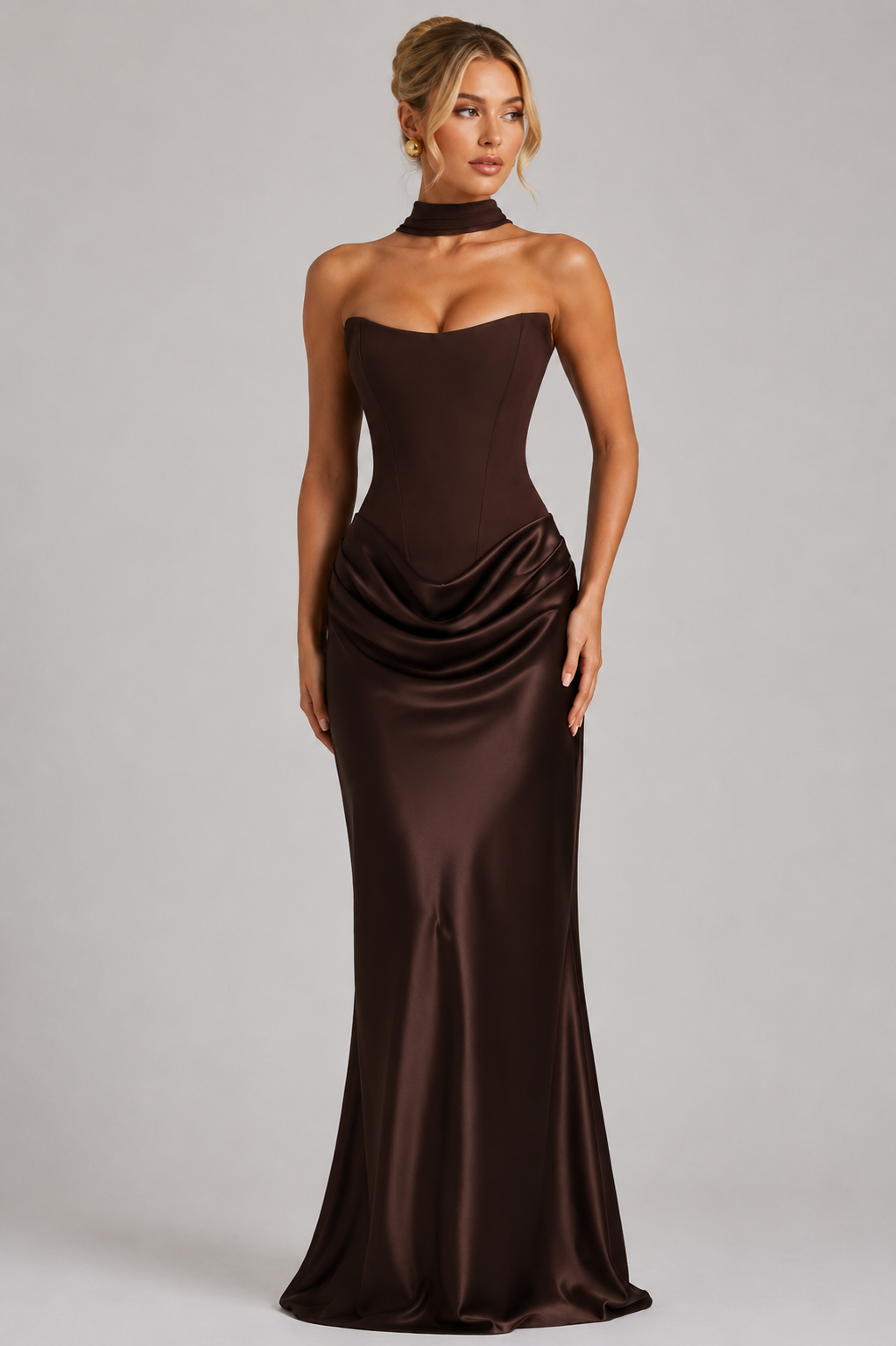 Mirabella | Corset Satin Bodycon Maxi Dress Wedding Guest