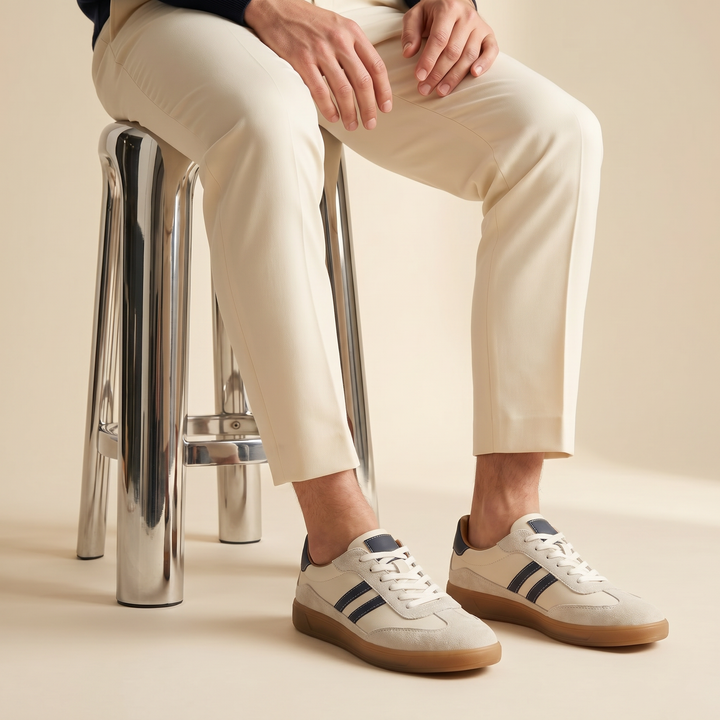 Retro Sneakers Heren Leer Casual Zomer