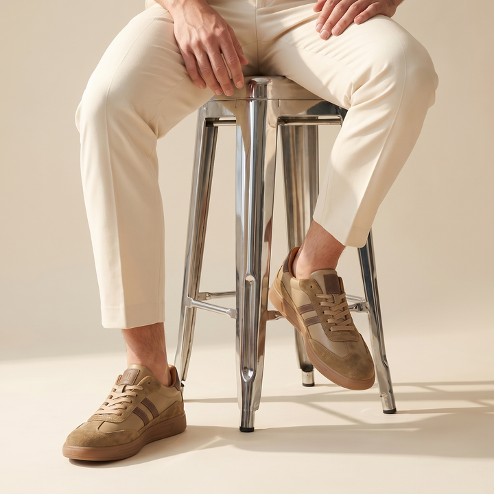 Retro Sneakers Heren Leer Casual Zomer