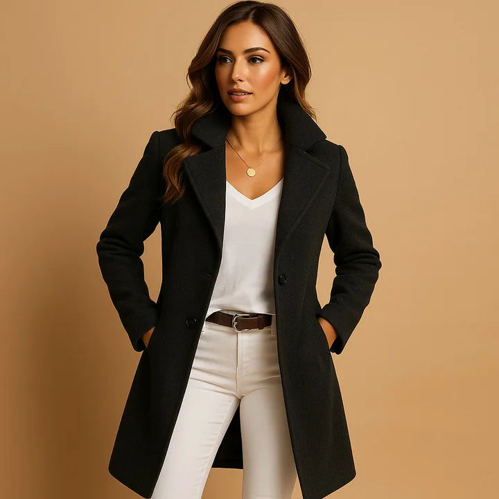 Riley Winter Cotton Trench Coat for Women Double Breasted