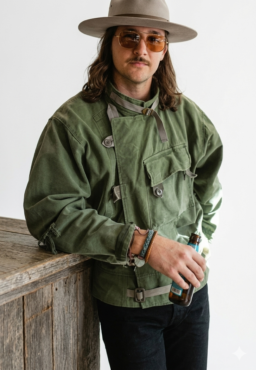 16oz Waxed Canvas Moto Jacket Men