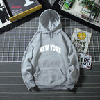 Printed Letter Loose Pullover – Thick-Cut Casual Hoodie, Oversized Comfort-HighTouch