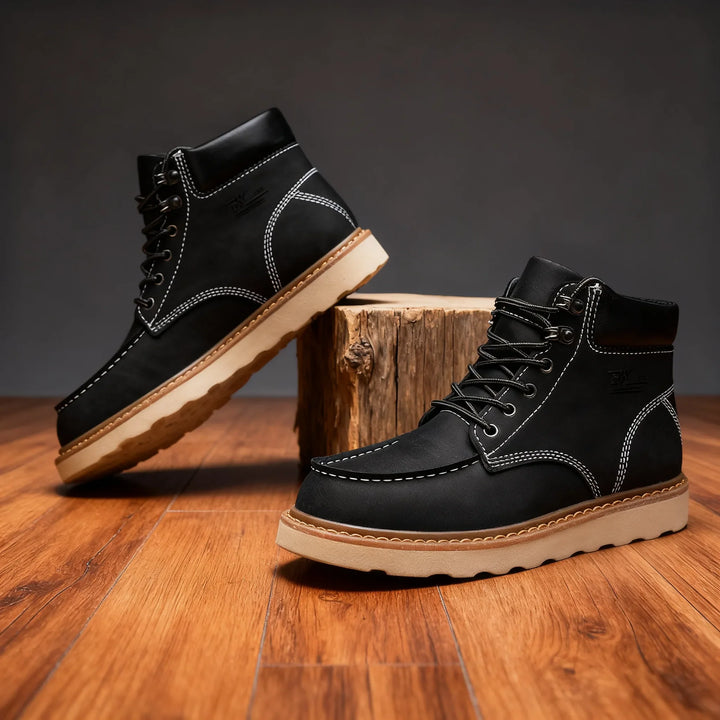 Men's Fall Moc-Toe Boots - Roarke Gum Sole Leather Ankle Boot