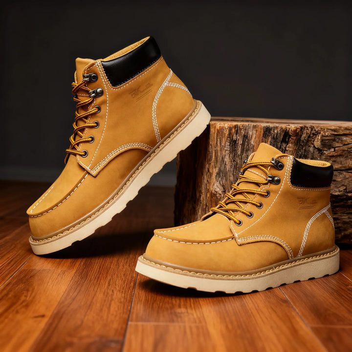Men's Fall Moc-Toe Boots - Roarke Gum Sole Leather Ankle Boot