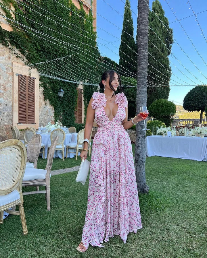 Celestine's | Floral Sleeveless Maxi Dress Wedding Guest Occasion