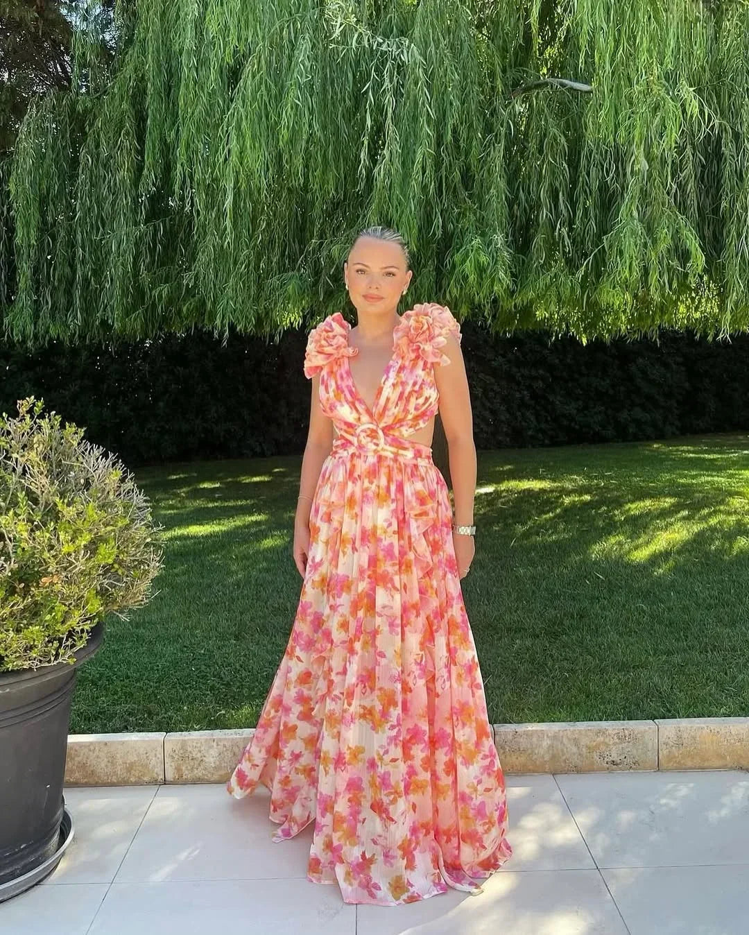 Celestine's | Floral Sleeveless Maxi Dress Wedding Guest Occasion