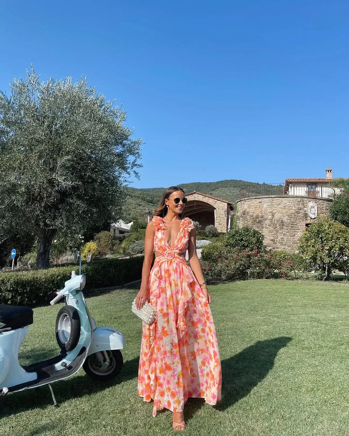 Celestine's | Floral Sleeveless Maxi Dress Wedding Guest Occasion