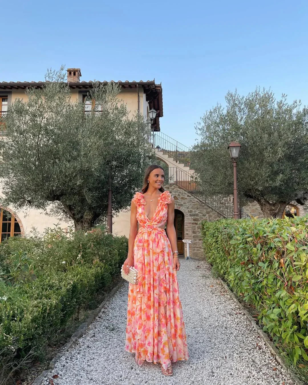 Celestine's | Floral Sleeveless Maxi Dress Wedding Guest Occasion