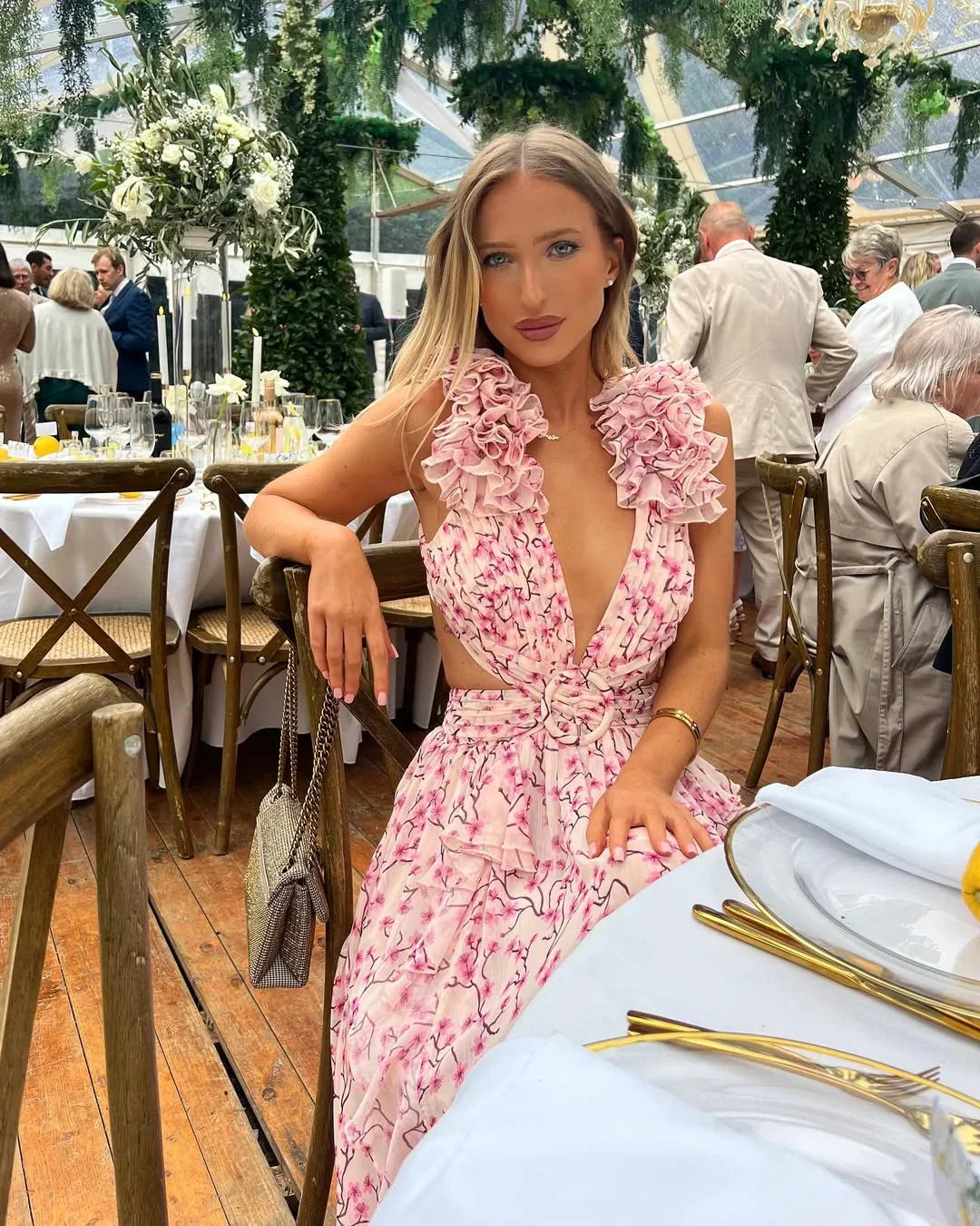 Celestine's | Floral Sleeveless Maxi Dress Wedding Guest Occasion