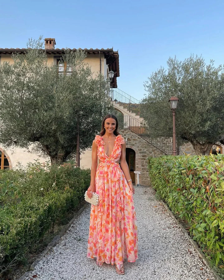 Celestine's | Floral Sleeveless Maxi Dress Wedding Guest Occasion