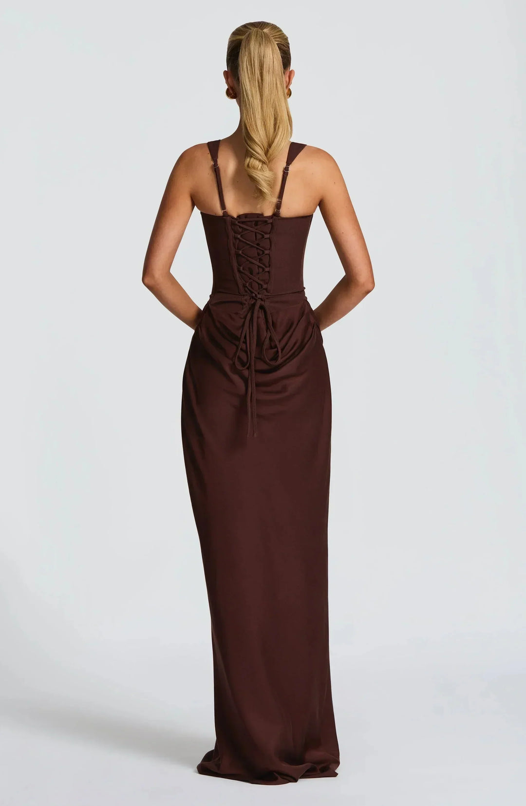 Clemenca | Corset Open Back Maxi Wedding Guest Dress