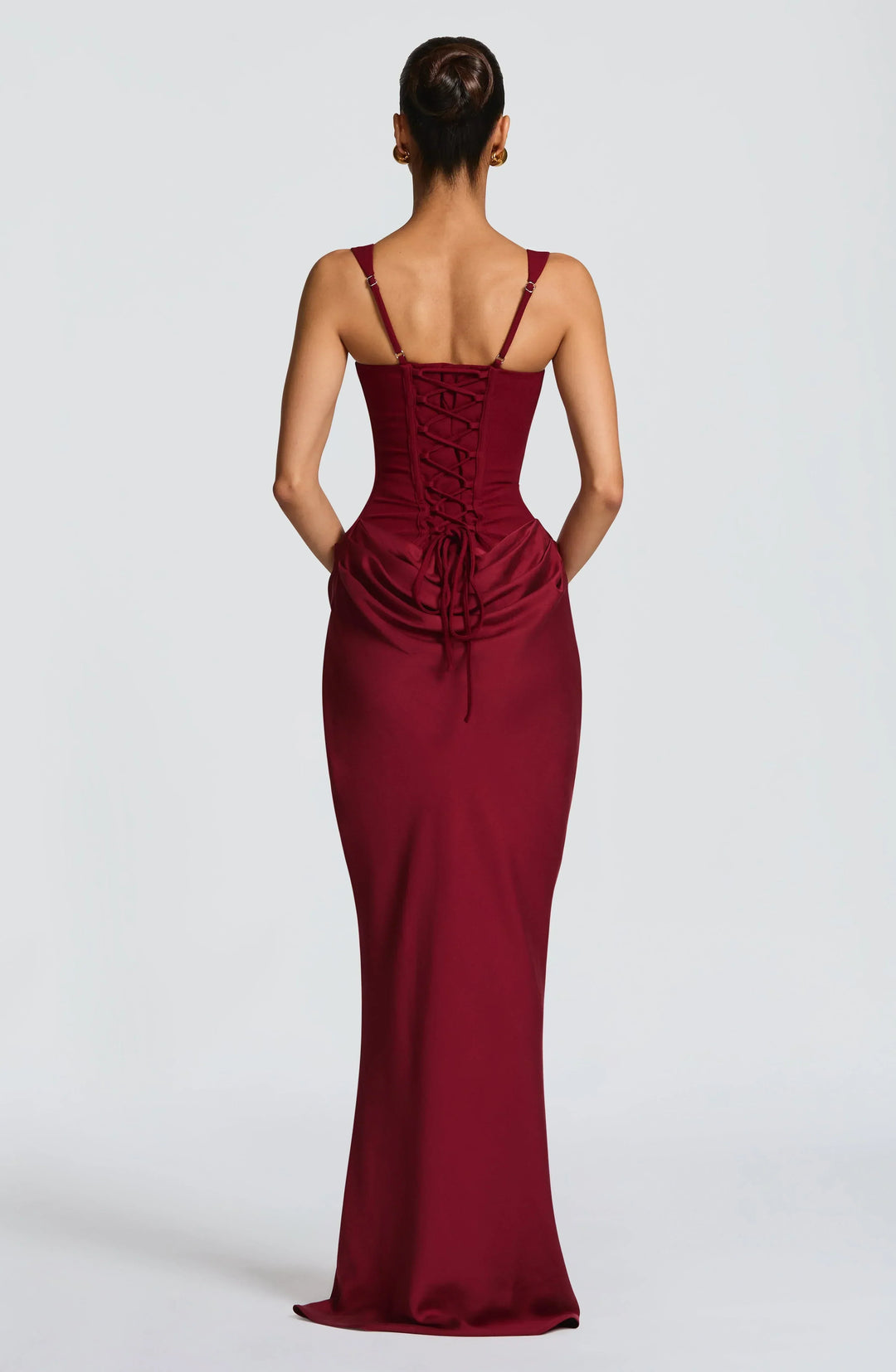 Clemenca | Corset Open Back Maxi Wedding Guest Dress