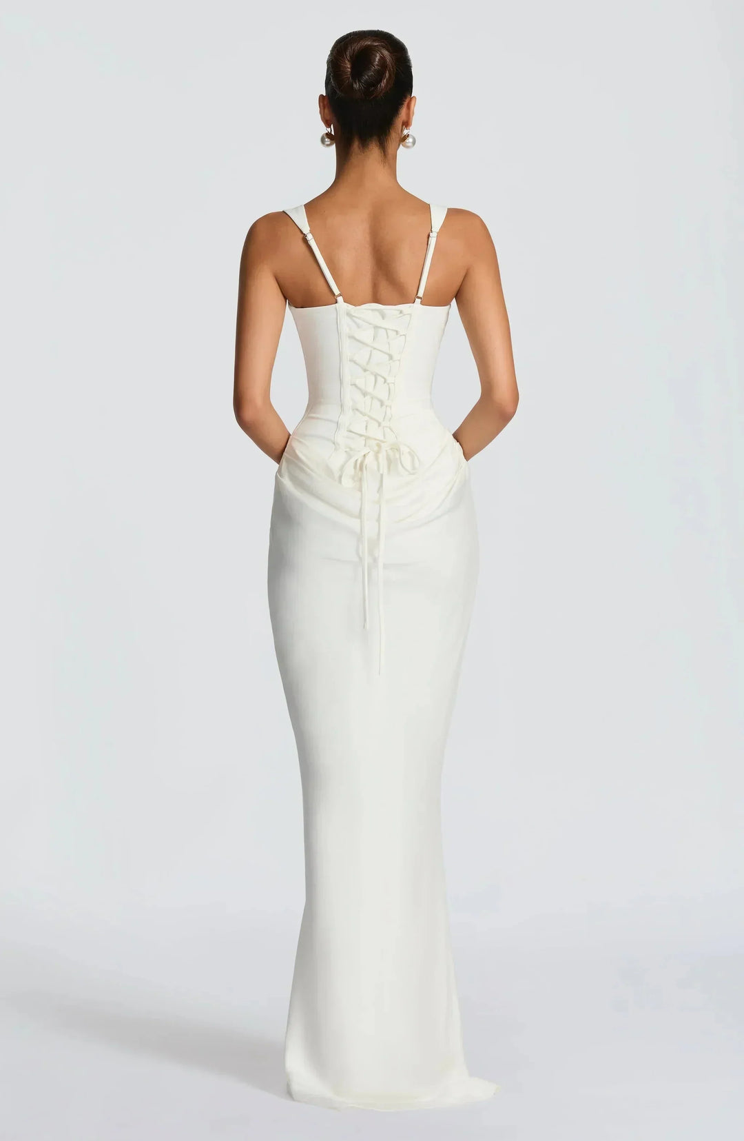 Clemenca | Corset Open Back Maxi Wedding Guest Dress