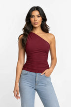 Rosa | One-Shoulder Ruched Top