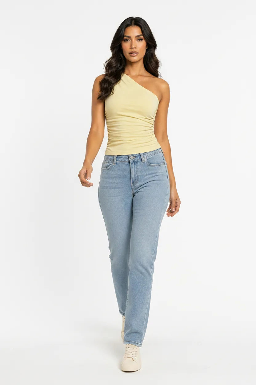 Rosa | One-Shoulder Ruched Top