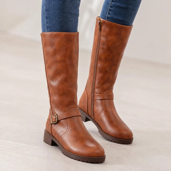 Women’s Knee-High Boots with Ankle Buckle