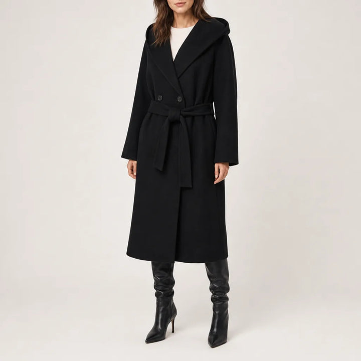 Rosanna Winter Hooded Belted Trench Coat for Women Long Wrap