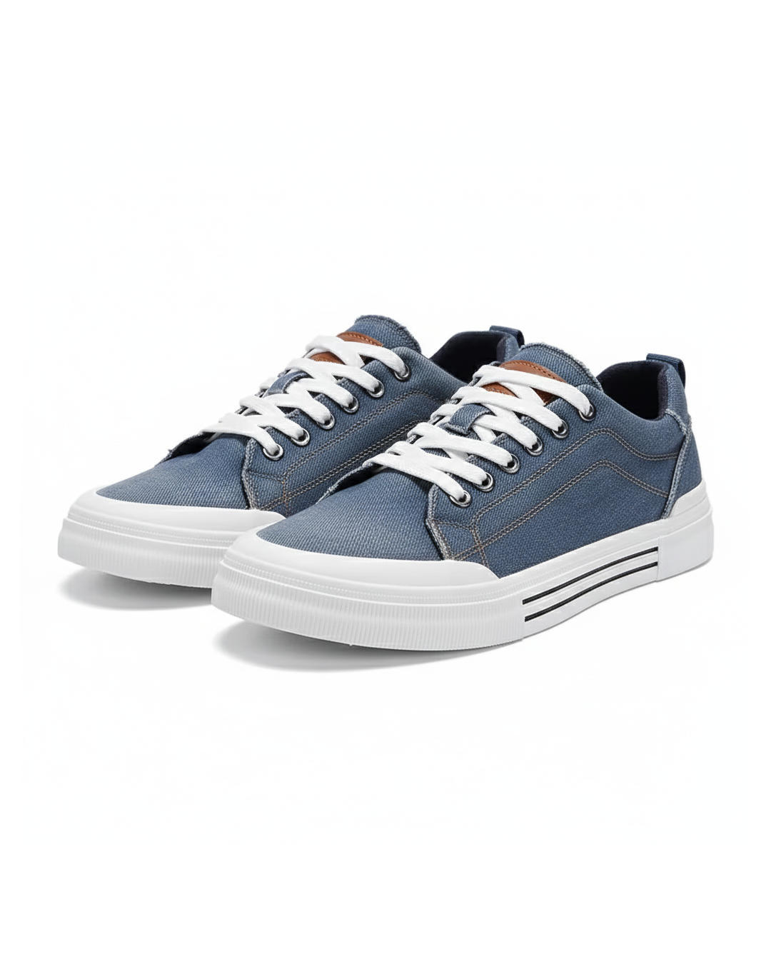 Men’s Denim Low Top Casual Sneakers | Canvas Walking Flat Shoes