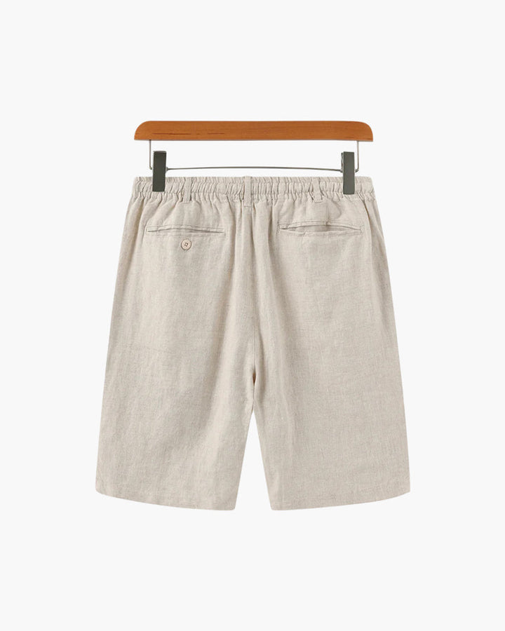 Men's White Linen Shorts - Casual Summer Beach Shorts