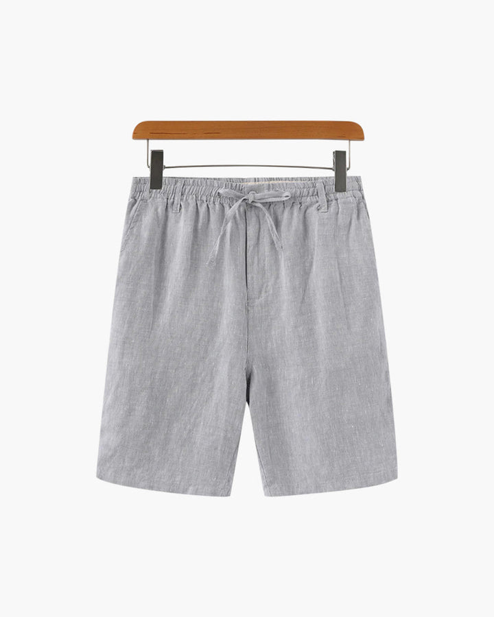 Men's White Linen Shorts - Casual Summer Beach Shorts