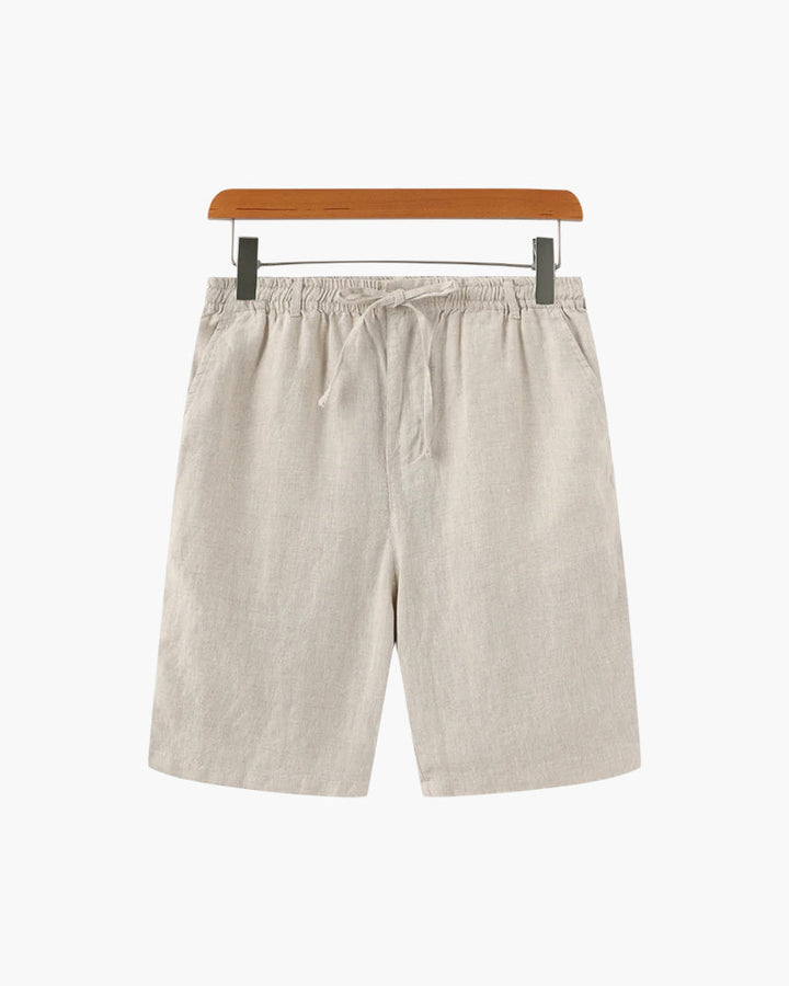 Men's White Linen Shorts - Casual Summer Beach Shorts